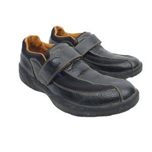 Dr Comfort Douglas Shoes Mens 11M 6610 Strap Slip On Black Leather Mesh Walking